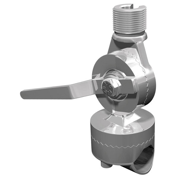 Shakespeare Antenna Mount, 1 in x 14 Male Thread Size, Heavy Duty Stainless Steel Construction, Fits 1 To 1-1/2 in Vertical/Horizontal Rails - 4188-SL
