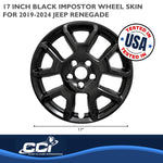 Coast2Coast Wheel Skin, 17 in, 5 V Spokes, Gloss Black, Set Of 4 - IWCIMP443BLK