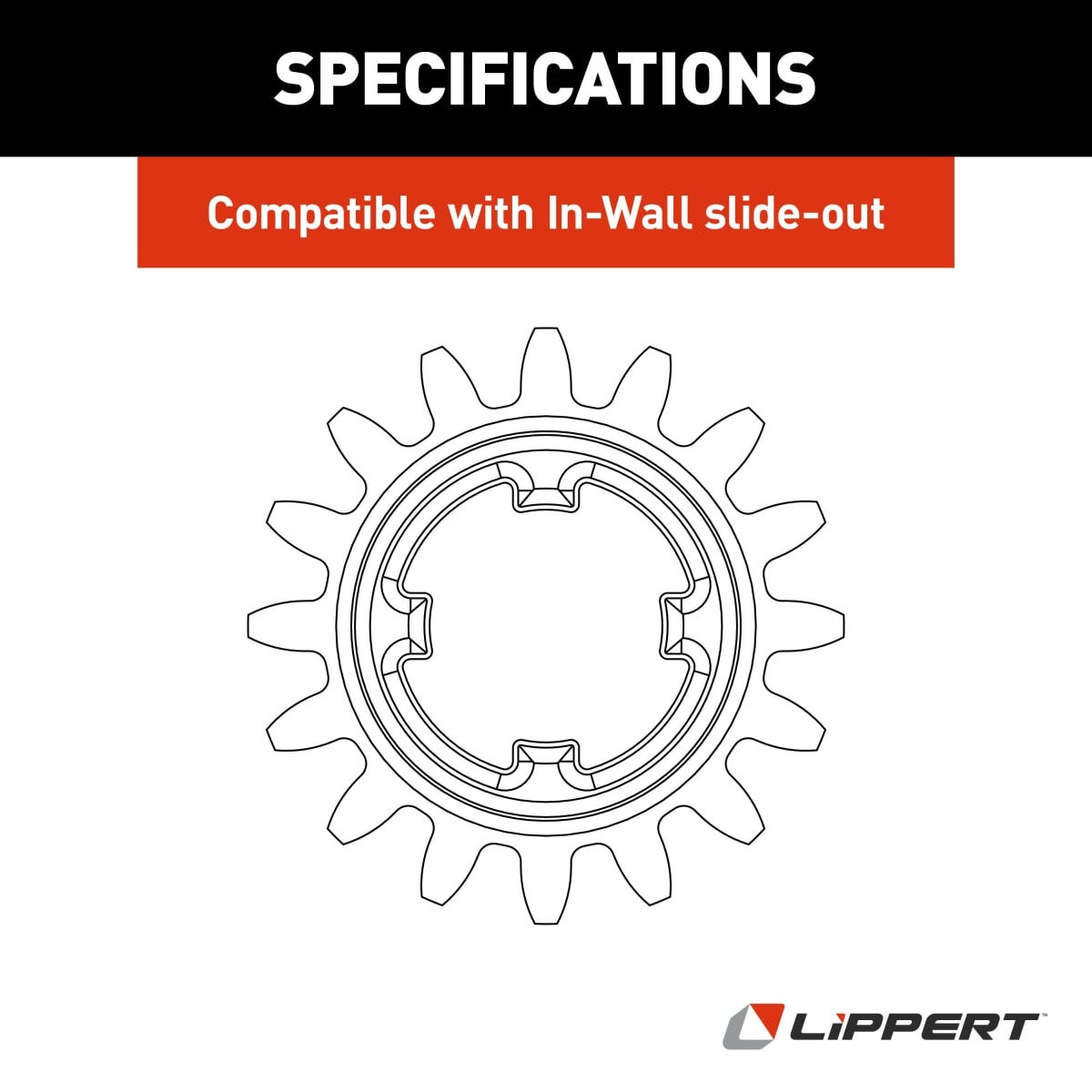 Lippert Slide Out Gear, 16 Teeth, 1 in Outside Diameter - 238893