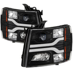 Spyder Automotive Headlight Assembly, Version 3, Projector Beam With LED Daytime Running Light, Black Plastic Housing, Set Of 2 - 5083609