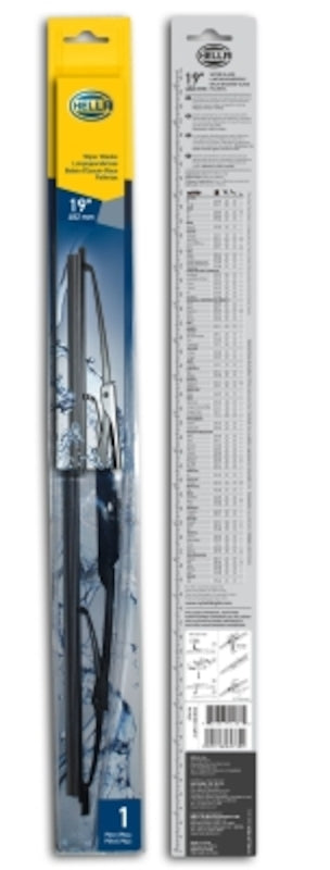 HELLA Windshield Wiper Blade, 19 in, Steel Frame, Black - 858083191