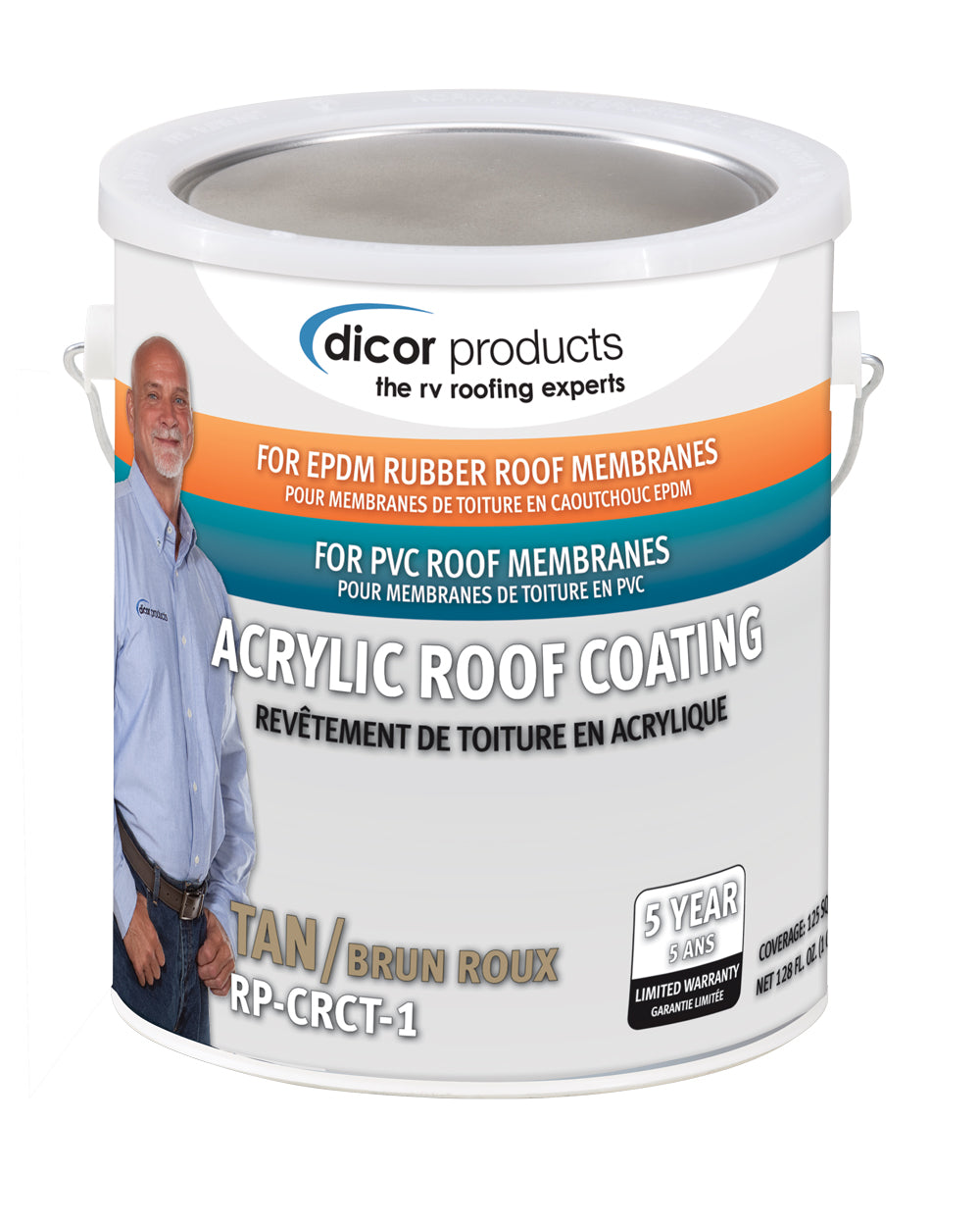 Dicor Corp. Roof Coating, Covers Up To 125 Square ft - RP-CRCT-1