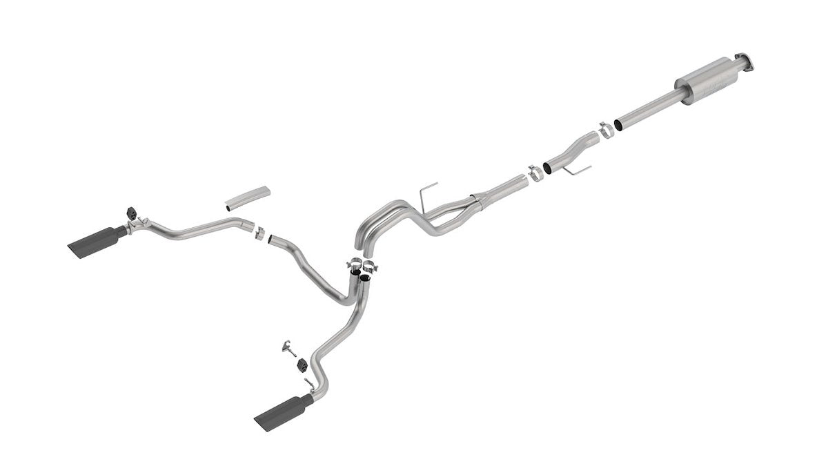 Borla Exhaust System Kit, ATAK  Series Cat Back System, T-304 Stainless Steel, 3 in Pipe Diameter To 2-1/4 in Pipe Diameter - 140616BC