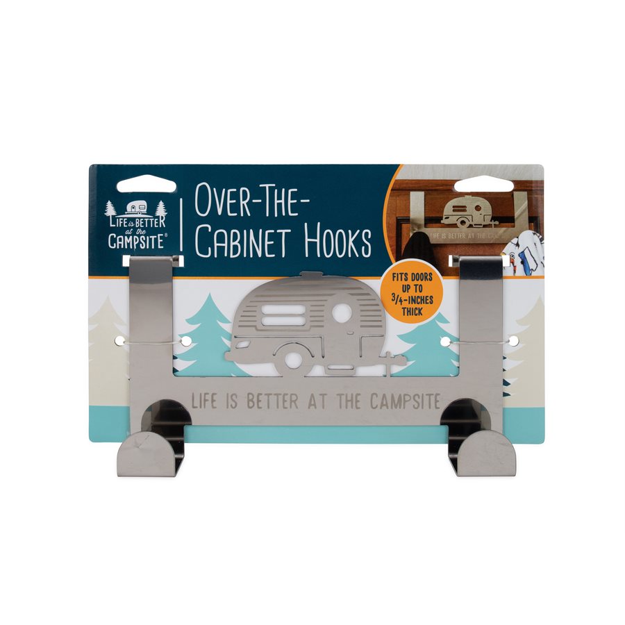 Camco Towel Rack, Fits Doors Up To 3/4 in Thick, 8-1/2 in Length x 4-5/8 in Width x 2-1/4 in Depth, Stainless Steel - 53381