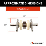 Lippert Slide Out Gear, 15 Teeth, Fits 2-1/2 in X 2-1/2 in Tubing - 324869