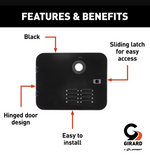 Lippert Water Heater Access Door, Replacement For Atwood 6 gal Water Heater, 15 in x 18-1/2 in, Black - 2022107538