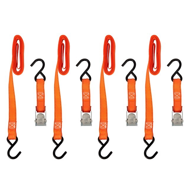 Keeper Corporation Tie Down Strap, 10 ft Length x 1 in Width, 300 lb Load Capacity, 900 lb Break Strength, Pack Of 4 - 05105