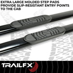TrailFX Nerf Bar, TFX 5" Oval Straight Side Bars, 5 in Oval Straight, Black - A7040B