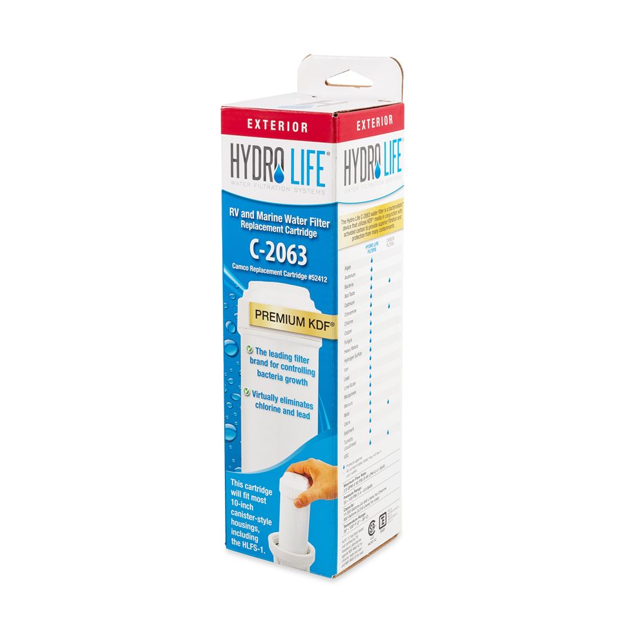 Camco Fresh Water Filter Cartridge, For HL200 Series Or Any Standard 10 in Housing, Model C-2063 - 52412