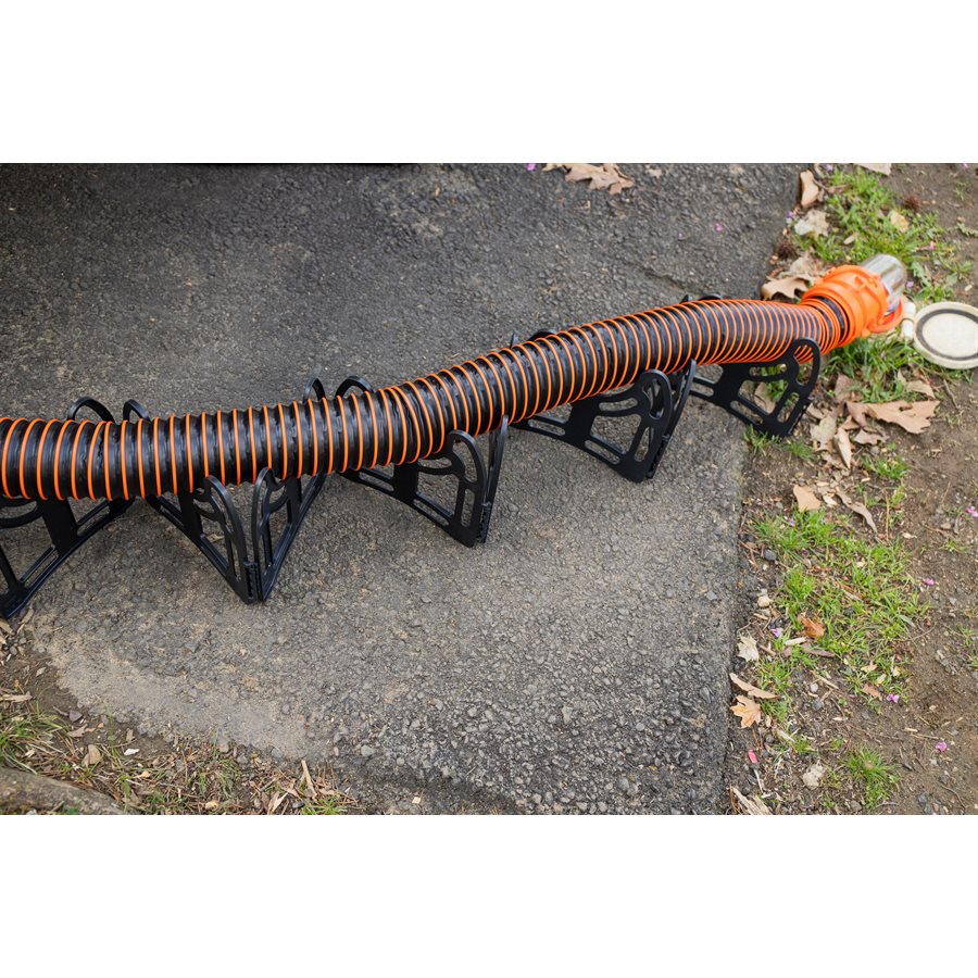 Camco Sewer Hose Support, Holds 15 ft Hose, Black - 43041