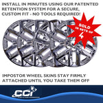 Coast2Coast Wheel Skin, 18 in, 5 Double Spokes, Chrome, Set Of 4 - IMP466X