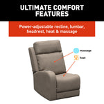 Lippert Chair, Seismic Theater Series, 27-1/2 in Width x 38 in Depth x 42 in Height Overall, 64 in Reclining Depth - 2024044196