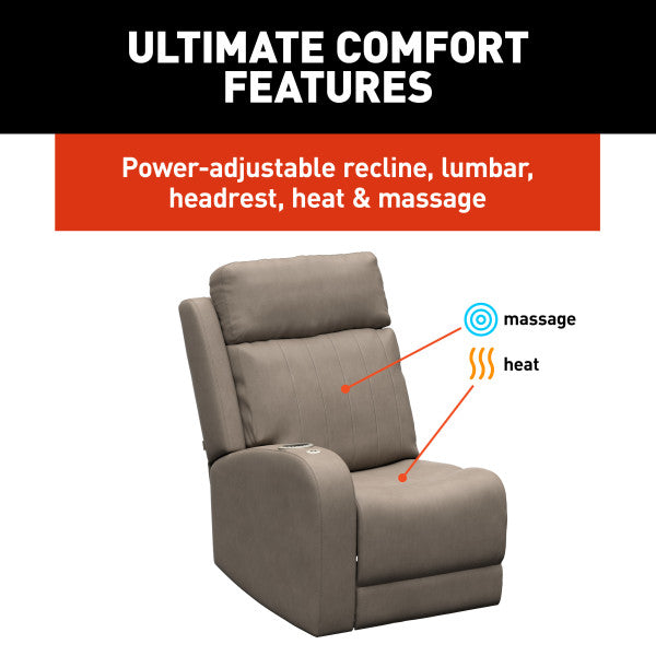 Lippert Chair, Seismic Theater Series, 27-1/2 in Width x 38 in Depth x 42 in Height Overall, 64 in Reclining Depth - 2024044196