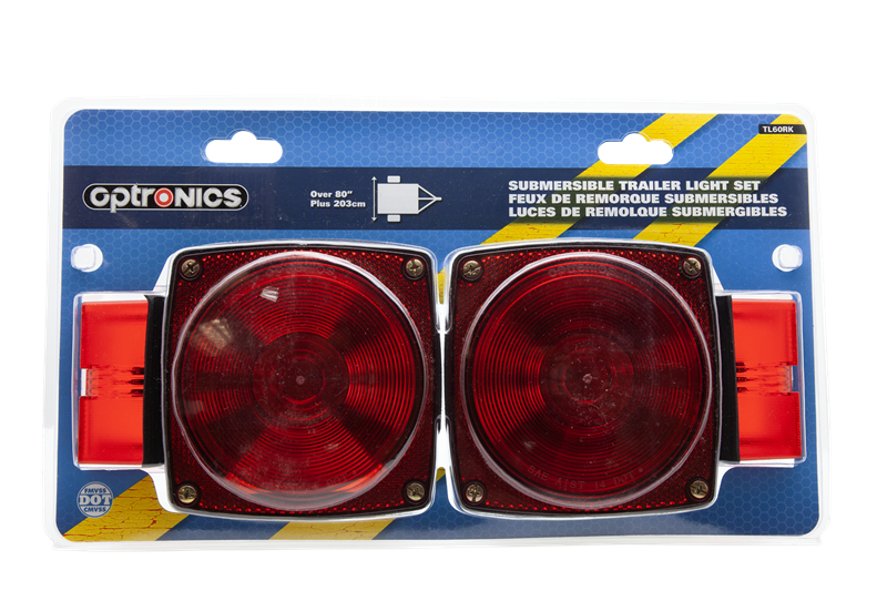 Optronics Trailer Light Kit, Incandescent, 4-9/16 in Length x 4-9/16 in Width x 2-7/8 in Depth, 12.8 V DC - TL60RK