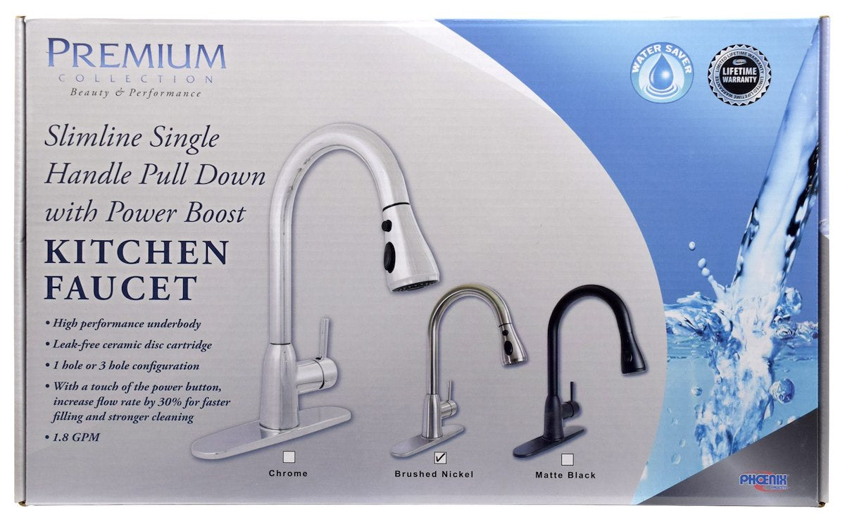 Phoenix Products Faucet, 8 in Deck Mount, 1 Hole Or 3 Hole Application, Ceramic Disc Valve - PF231466