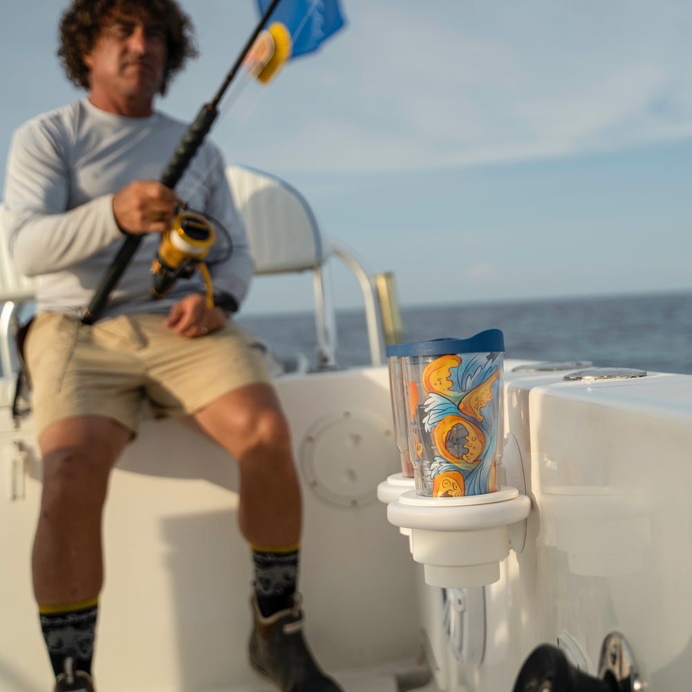 SeaSucker Cup Holder, Holds 2 Cups, White, 4-1/2 in SeaSucker Vacuum Mount - MC5301W