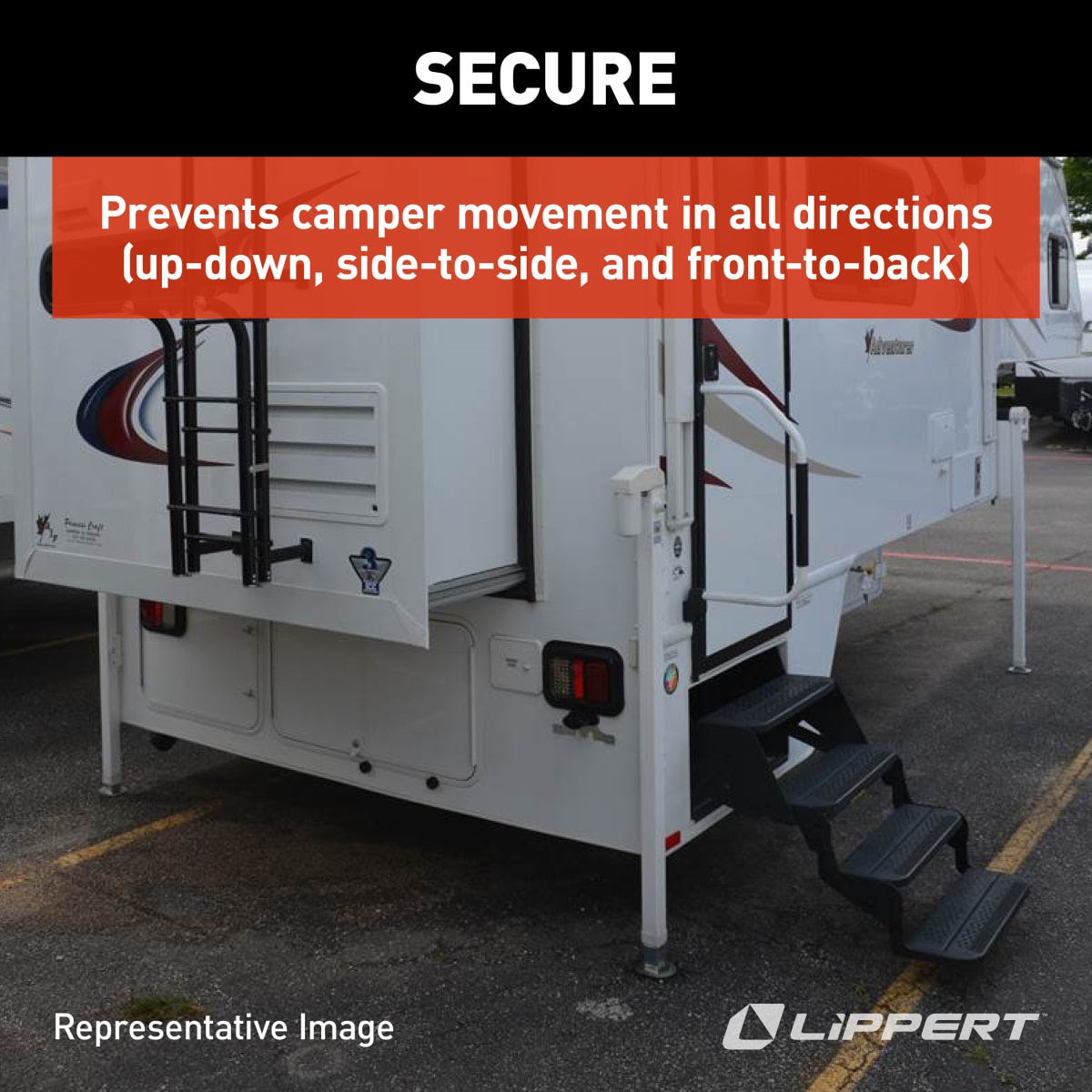 Lippert Camper Tie Down, FT-UT9, Steel, Set of 2 - 182910