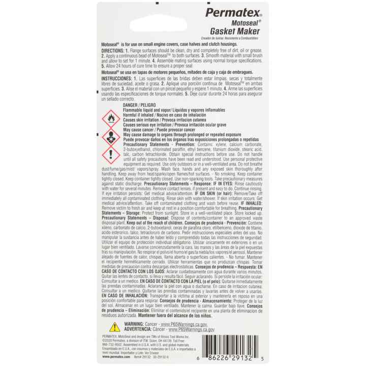 Permatex Gasket Maker, 2.7 oz Tube - 29132