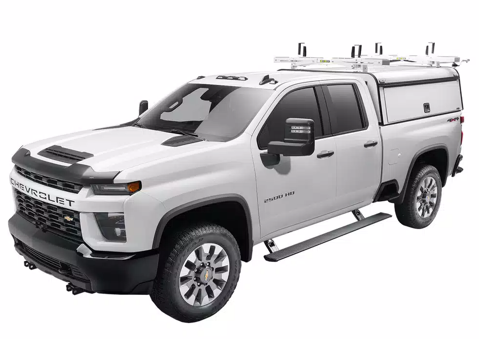 AMP Research Running Board, Textured Powder Coated, Black, Die Cast Aluminum - 76252-01A
