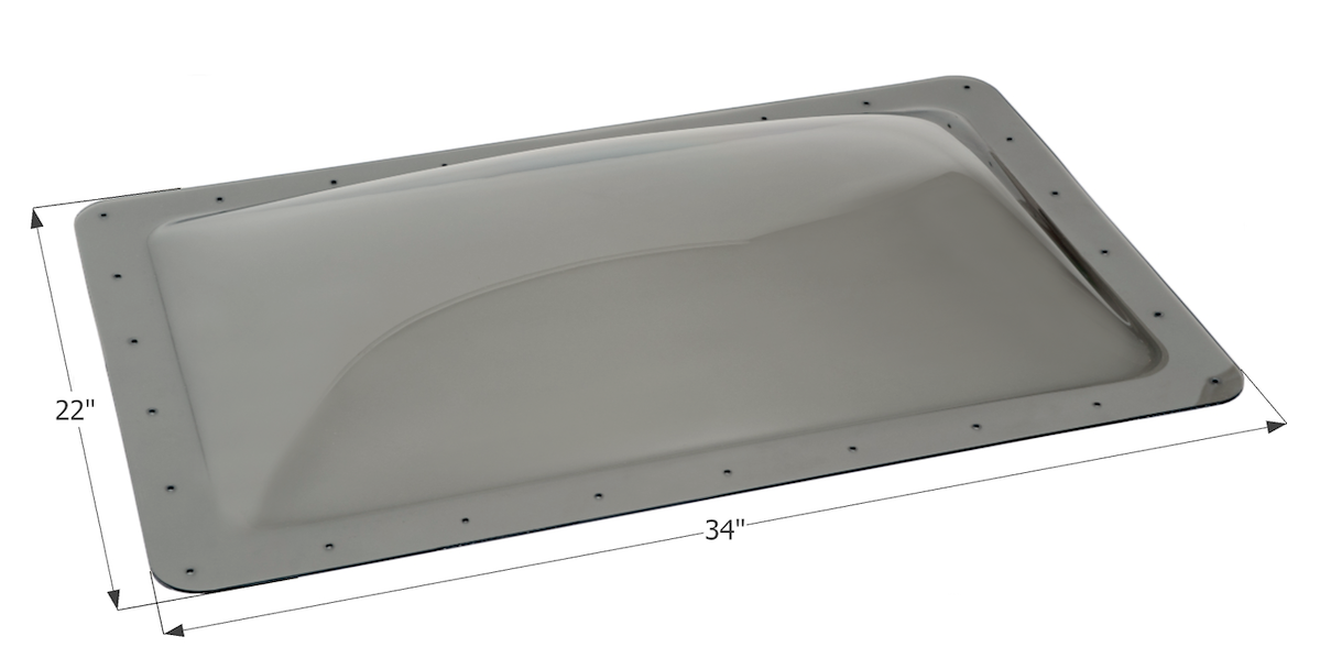 Icon Skylight, 4 in High Bubble Type Dome, For 30 in Length x 18 in Width Opening, 34 in Length x 22 in Width Flange - 12120