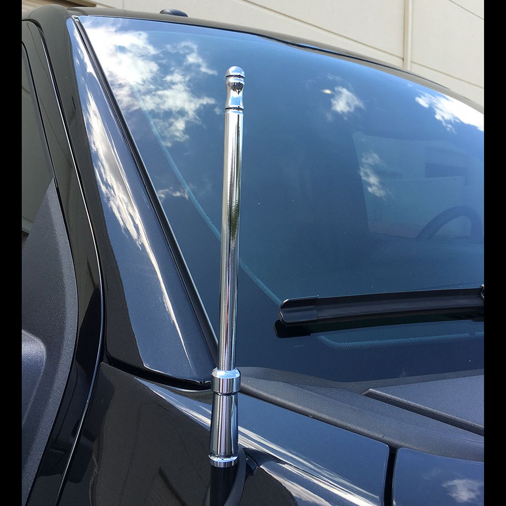 Recon Accessories Antenna Mast, 8 in Length, Chrome, Aluminum - 264ANTCH