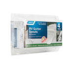 Camco Drip Rail Gutter Spout, White, Set of 4 - 42134