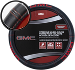 Plasticolor Steering Wheel Cover, For 14-1/2 To 15 in Wheels, Iconic GMC Logo And Red Contrast Stitching, Black - 006708R01