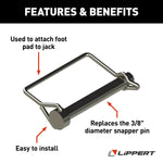 Lippert Trailer Coupler Safety Pin Clip, 3/8 in Diameter x 3 in Legth Pin - 225598