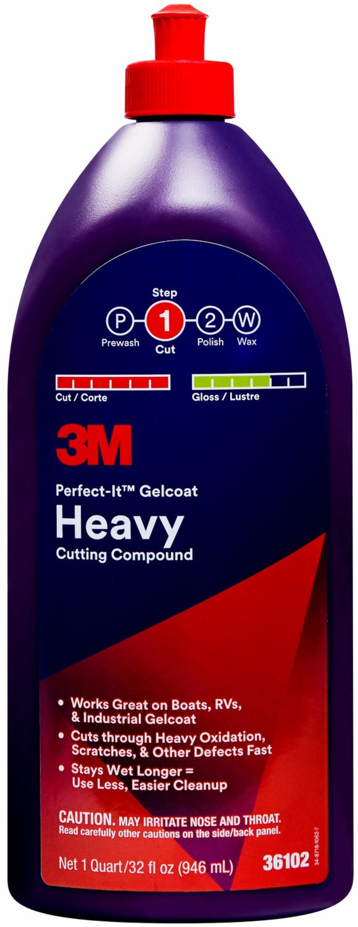3M Rubbing Compound, White, 1 qt Bottle - 36102
