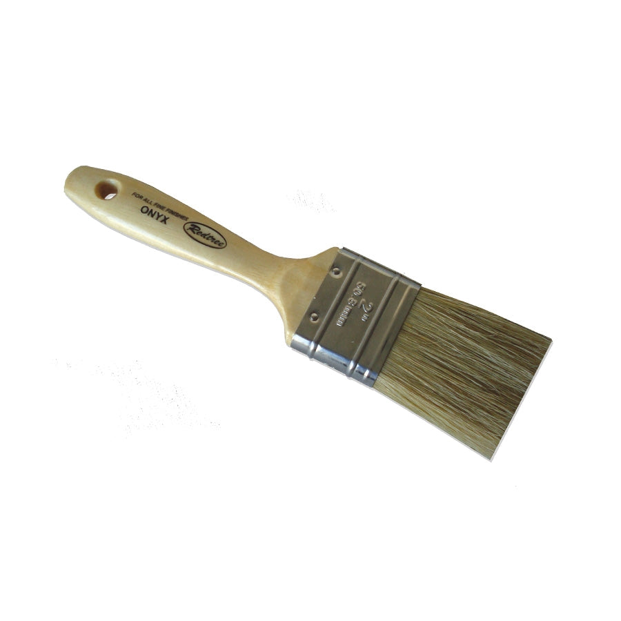 Redtree Industries Paint Brush, 2 in Flat Brush, 9/16 in Thickness, White China Bristle - 12033