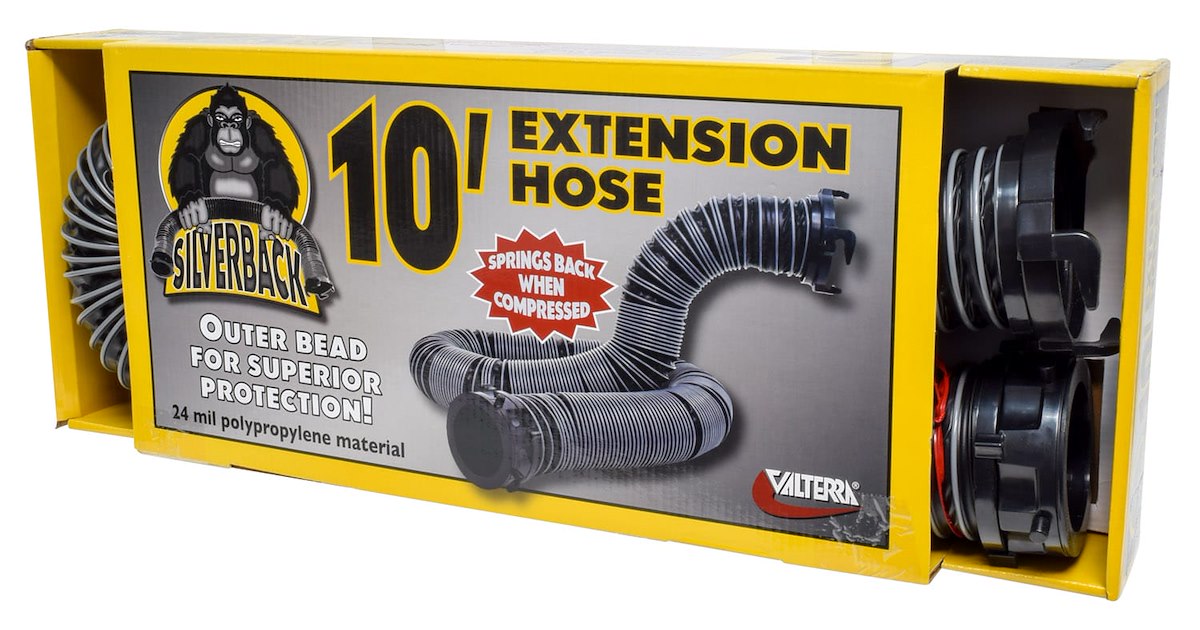 Valterra Sewer Hose, 10 ft Extended Length, 38 in Compressed Length, 3 in Diameter - D04-0610