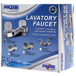 Phoenix Products Faucet, 2 Clear Crystal Acrylic Knob Handle, Polished Chrome Plated/Plastic Underbody, 2 Hole Application - PF212307