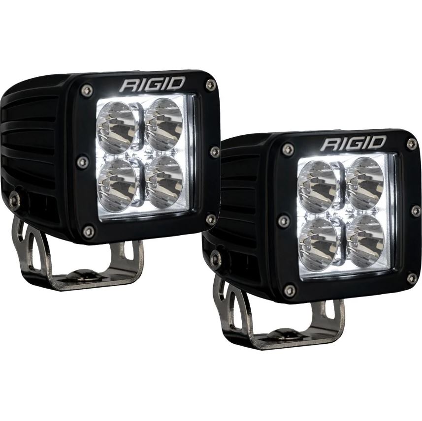 Rigid Industries Driving/Fog Light, LED Bulb, 4 LED Clear Bulb, 3.2 in Square, Set Of 2 - 202053