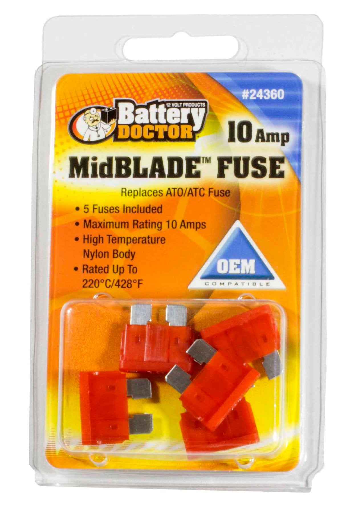 WirthCo Fuse, Red Blade, 10 Ampere, Pack of 5 - 24360