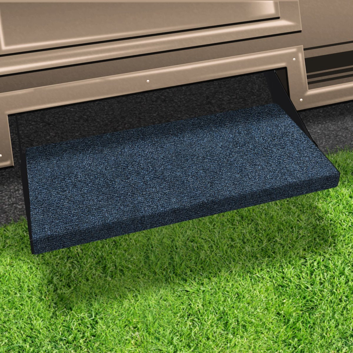 Prestofit Entry Step Rug, 23 in Width, Atlantic Blue, Micro-Ribbed Textured - 2-0352