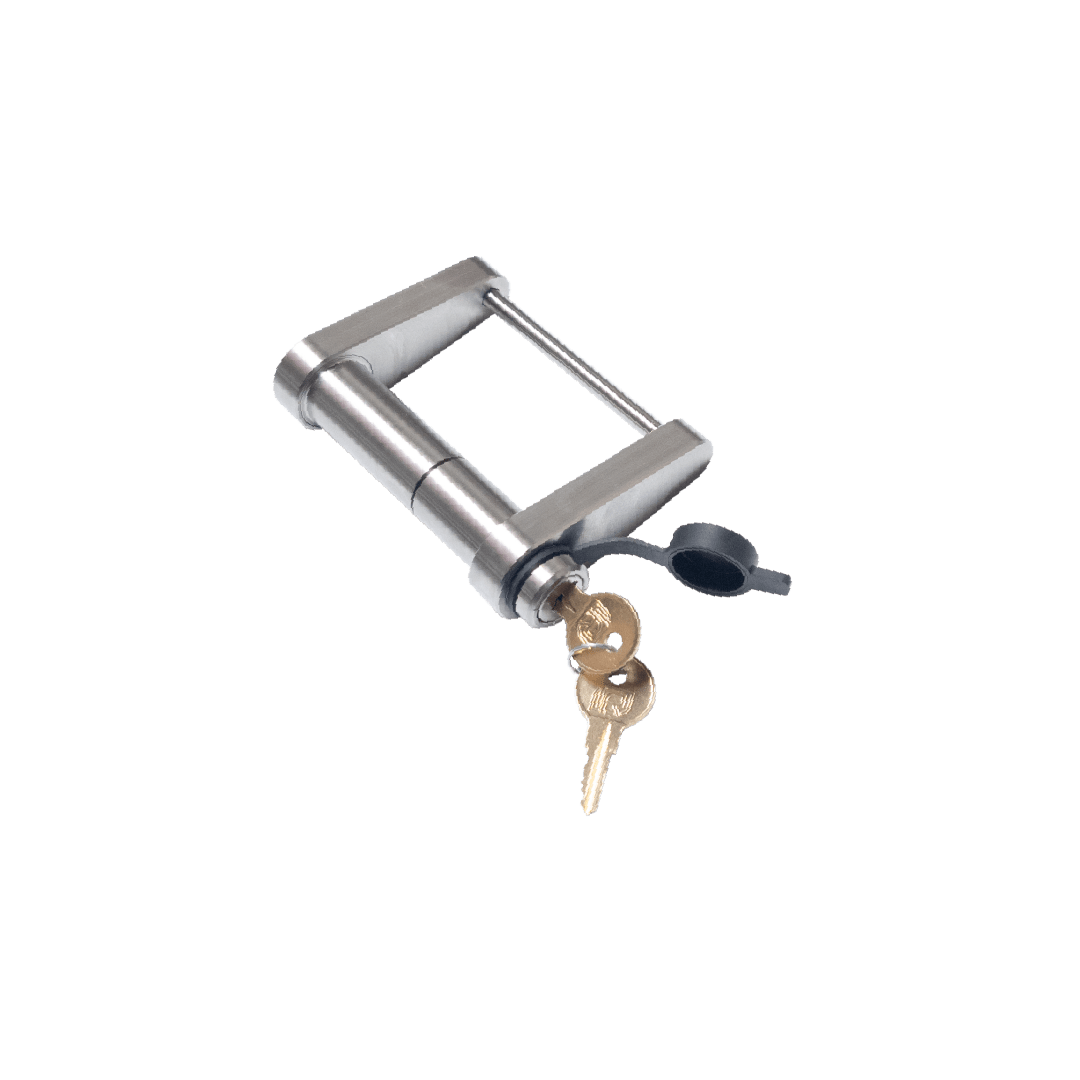 InfiniteRule Trailer Hitch Lock, Fits DEMCO EZ Latch 2-5/16 in Ball And Gooseneck Couplers, Stainless Steel, With 2 Keys/1 Dust Cover - 61130-S
