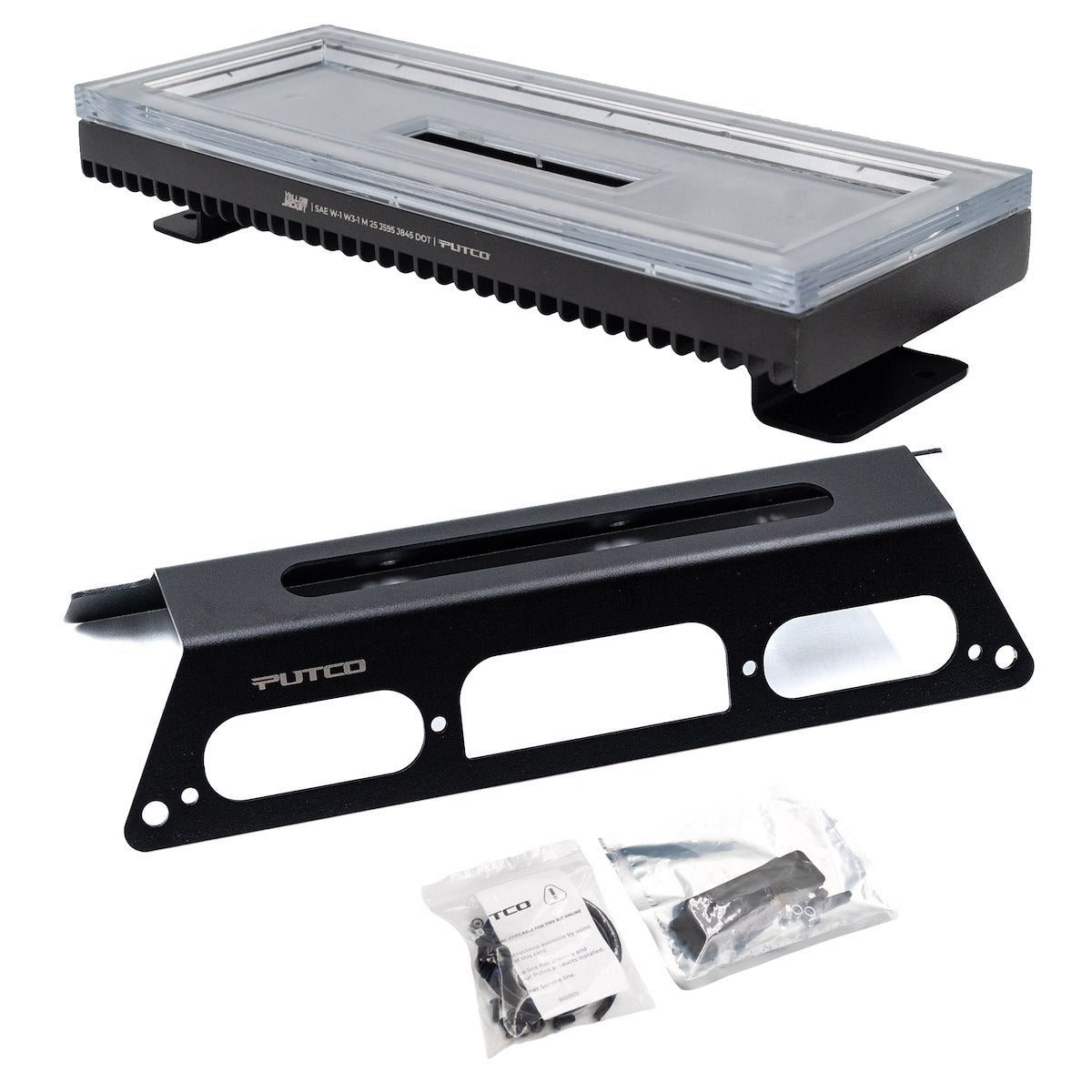 Putco Warning Light, 12 in Length x 4 in Width, LED Strobe, Dual Zone Amber And White - 960112