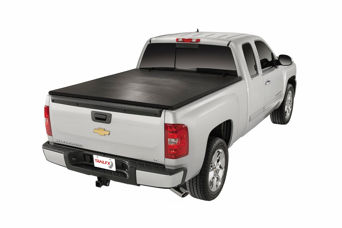TrailFX Tonneau Cover, 2 Folds/3 Panels, Black Vinyl With Aluminum Rails - TFX1116