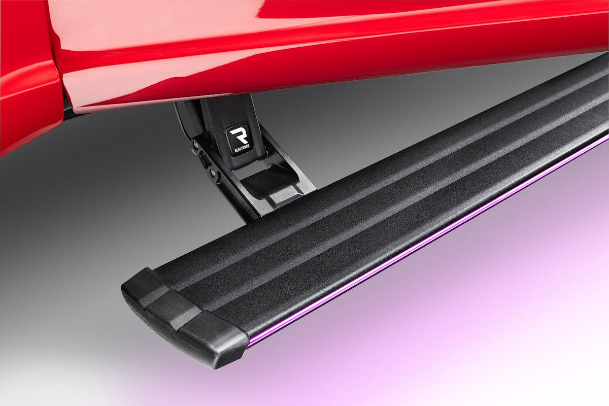 AMP Research Running Board, Textured Powder Coated, Black, Die Cast Aluminum - 76242-01A