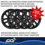 Coast2Coast Wheel Skin, 20 in, 5 Double Spokes, Gloss Black, Set Of 4 - IMP484BLK