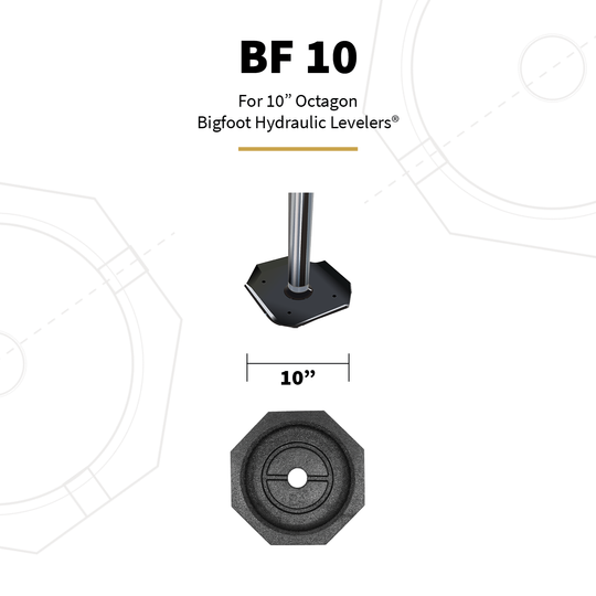 SnapPad Leveling Jack Foot Pad, Fits 10 in Octagon Jack ft, 13-1/4 in Diameter, Black, Set Of 4 - BF10SP4