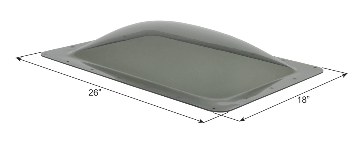 Icon Skylight, 4 in High Bubble Type Dome, For 22 in Length x 14 in Width Opening, 26 in Length x 18 in Width Flange - 12080