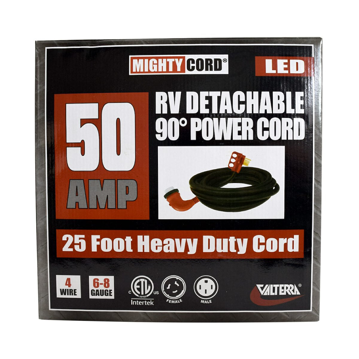 Valterra Power Cord, 3 Prong, 50 amp, 25 ft Length - A10-5025ED90