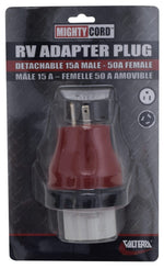 Valterra Power Cord Adapter, Use To Adapt 15 amp Power For Use With 50 amp Trailers, 15 amp Male To 50 amp Female, 15 amp - A10-1550DAVP