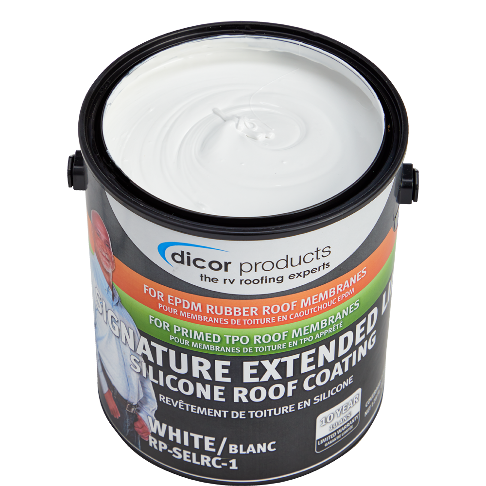 Dicor Corp. Roof Coating, Covers Up To 125 Square ft Per gal, White, 1 gal Can - RP-SELRC-1