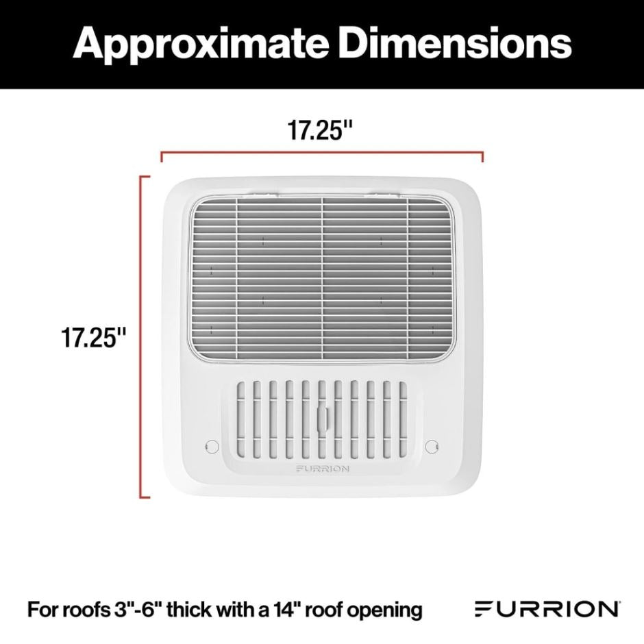 Furrion Air Conditioner Ceiling Assembly, For Use With Furrion Rooftop R32 Air Conditioners, Fits 14 in x 14 in Vent Opening, White - FACT12CA2-PS-AM