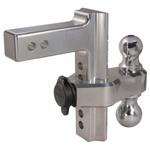 Trimax Locks Trailer Hitch Ball Mount, For 2 in Receiver, 10000 lb Gross Trailer Weight/1500 lb Tongue Weight, Aluminum - TRZ8AL