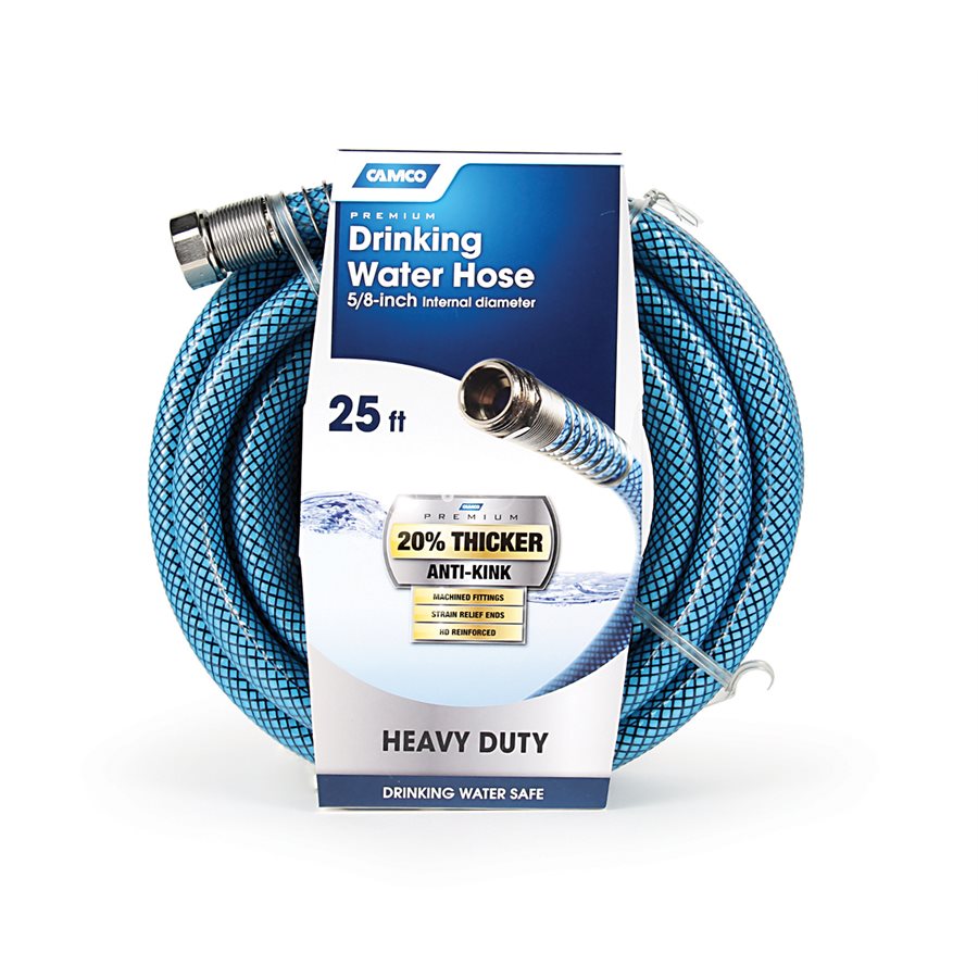 Camco Fresh Water Hose, 5/8 in Internal Diameter, 25 ft Length, 100 PSI Working Pressure - 22833