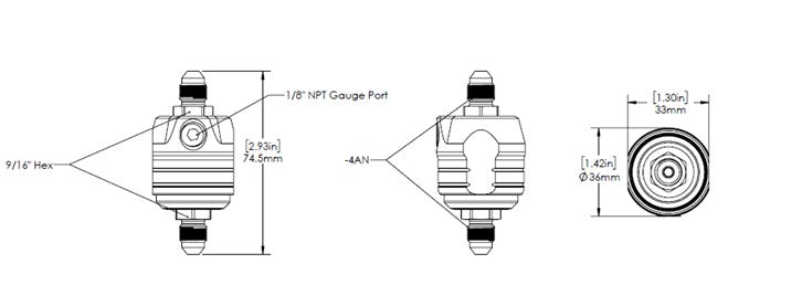 Turbosmart Turbocharger Oil Feed Pressure Regulator, OPR V2, -4AN Inlet and Outlet, 40-50 PSI - TS-0811-0012