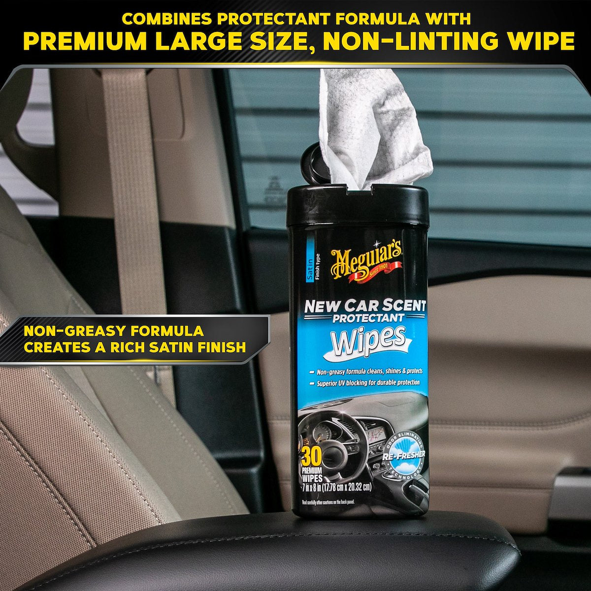 Meguiars Interior Cleaner, 25 Wipes Can - G4200